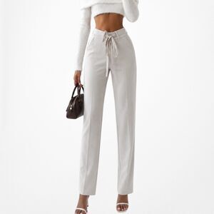Vintage Y2K High Waisted Drawstring Tapered Leg Cropped Dress Pants Size XS/S